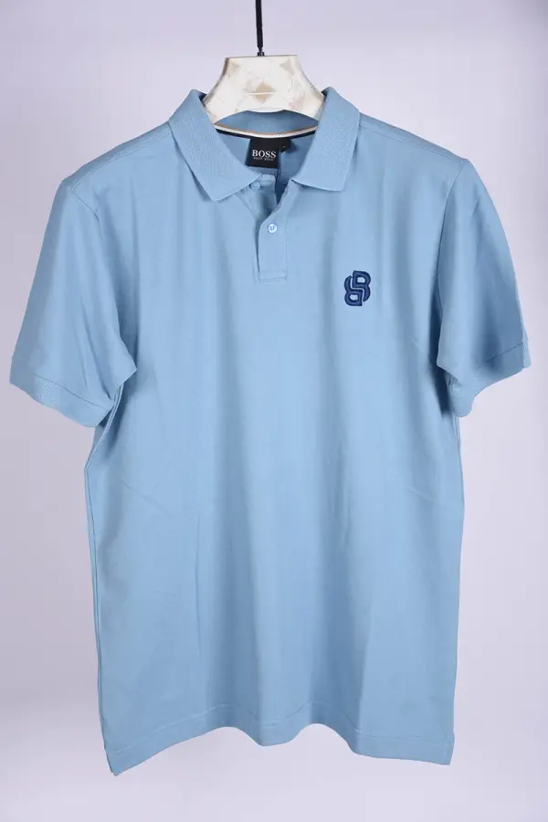 Polo Boss en piqué de coton avec détails logotés