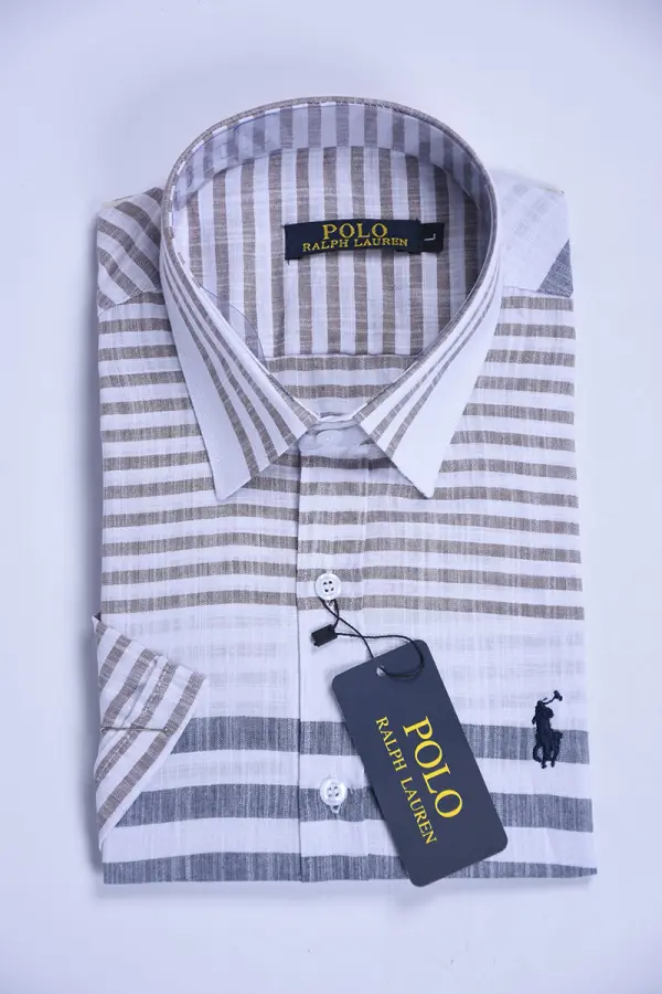 chemise Ralph lauren en Pur Lin Rayé demi manche