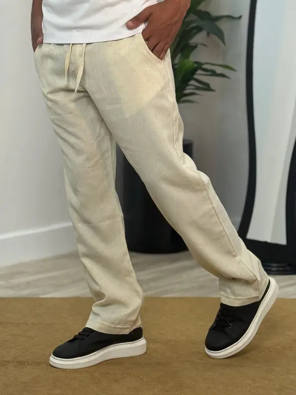 Pack 2 Pantalons en Lin relaxed fit