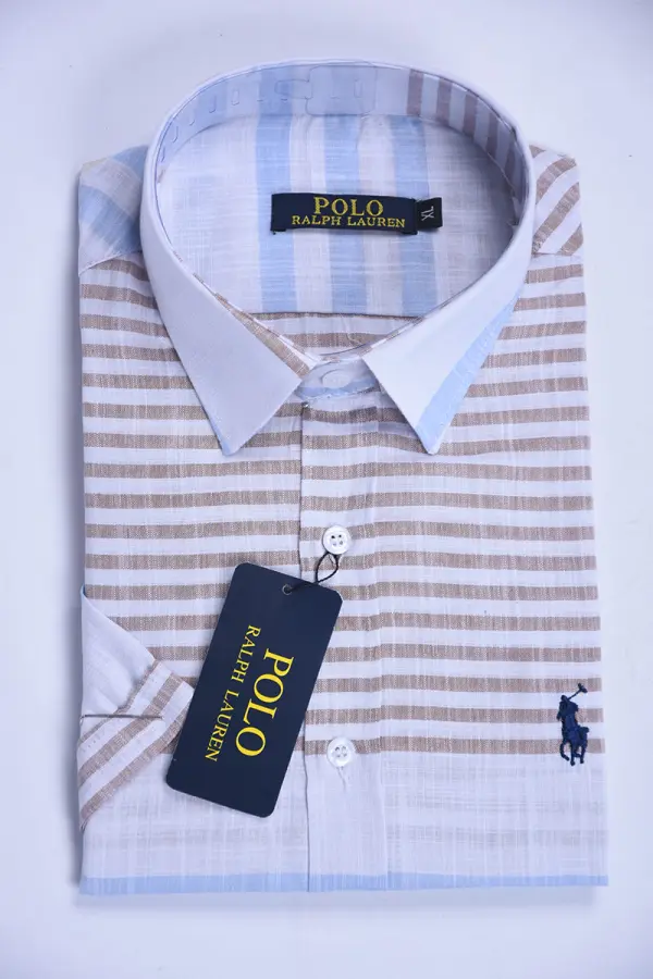 chemise Ralph lauren en Pur Lin Rayé demi manche